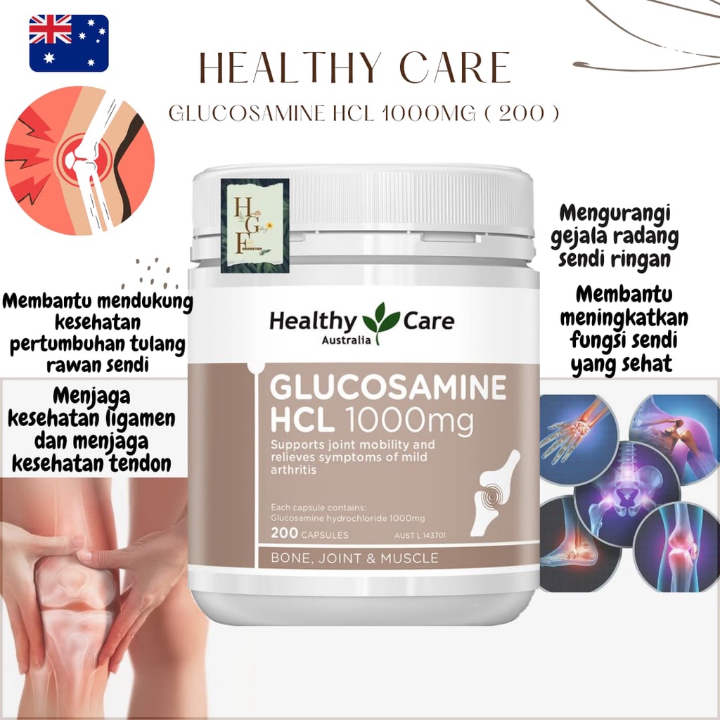 Healthy Care Glucosamine HCL 1000mg 200 Capsules