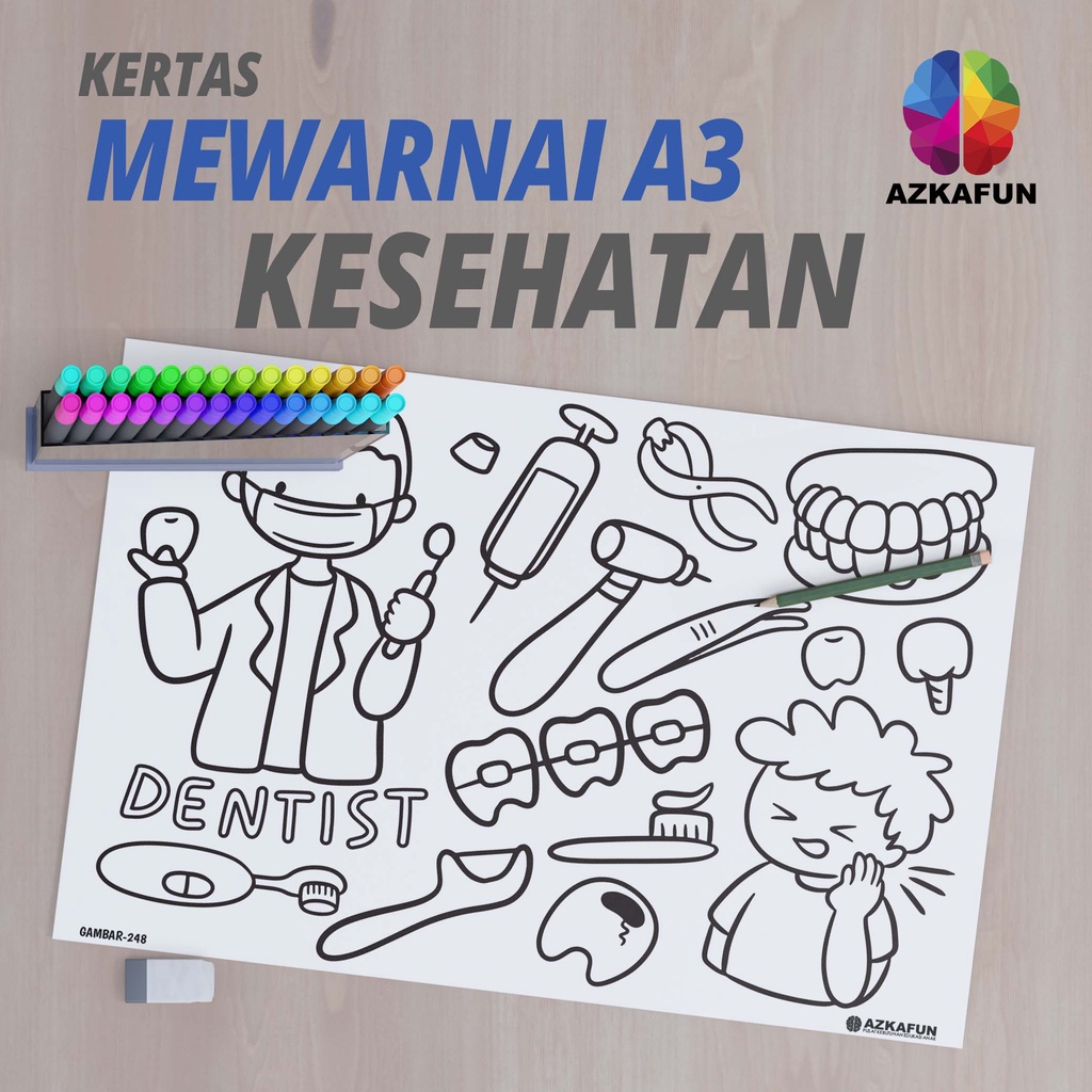 

Kertas Mewarnai A3 KESEHATAN - Mewarnai anak sekolah back to school