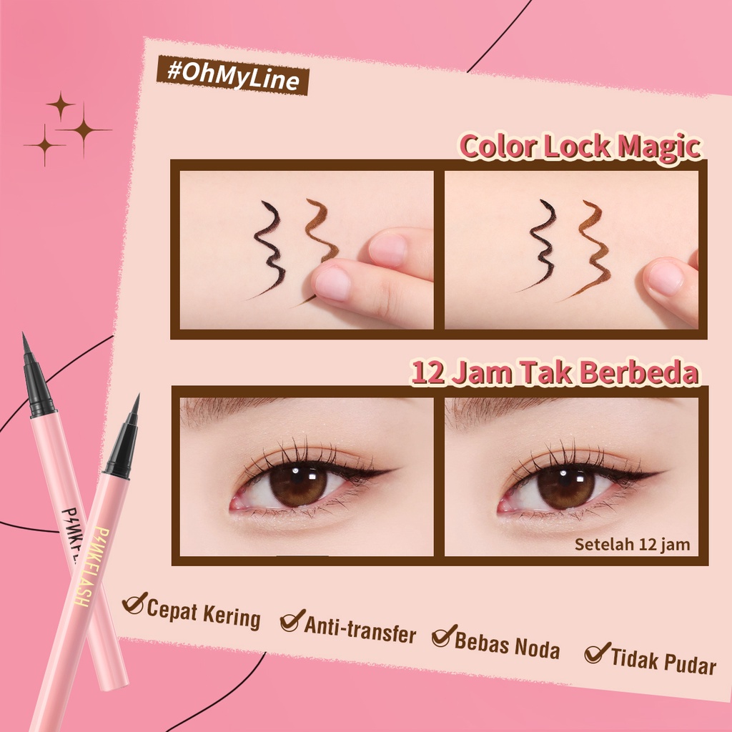 PINKFLASH OhMyLine Waterproof Eyeliner Pen Anti Air Tahan Lama -Hitam