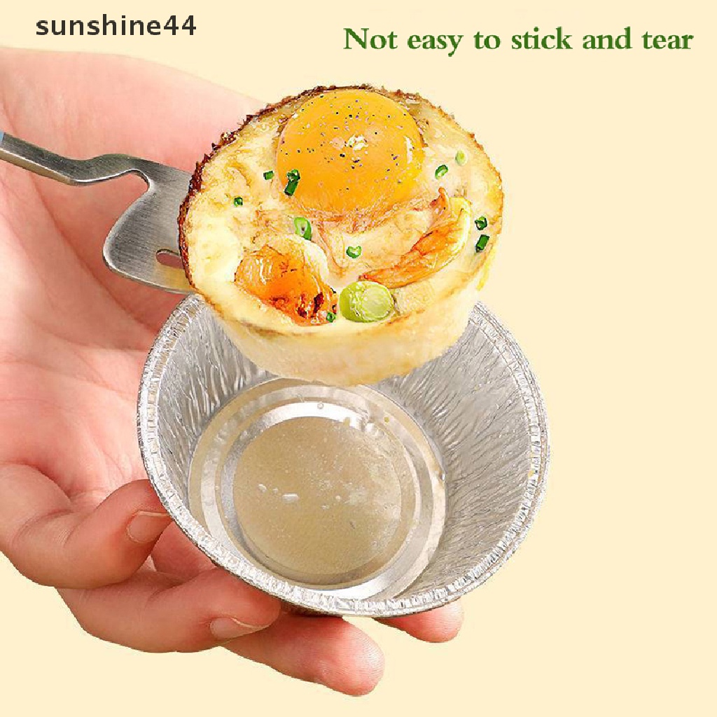 Sunshine 10Pcs Cetakan Egg Tart Mini Bahan Aluminum Foil