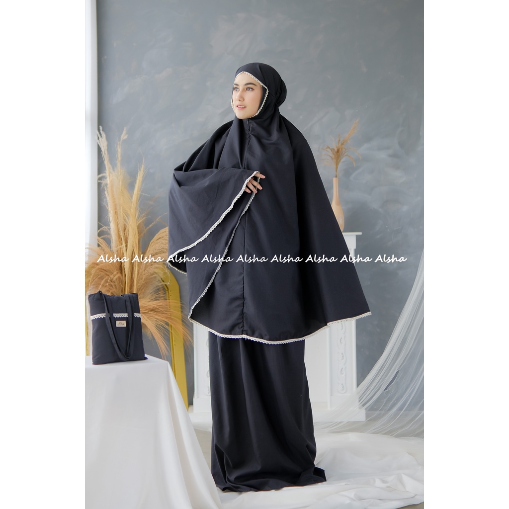 Mukena Traveling 2 in 1 Dewasa Mukenah Katun Polos Daily Pastel Mini