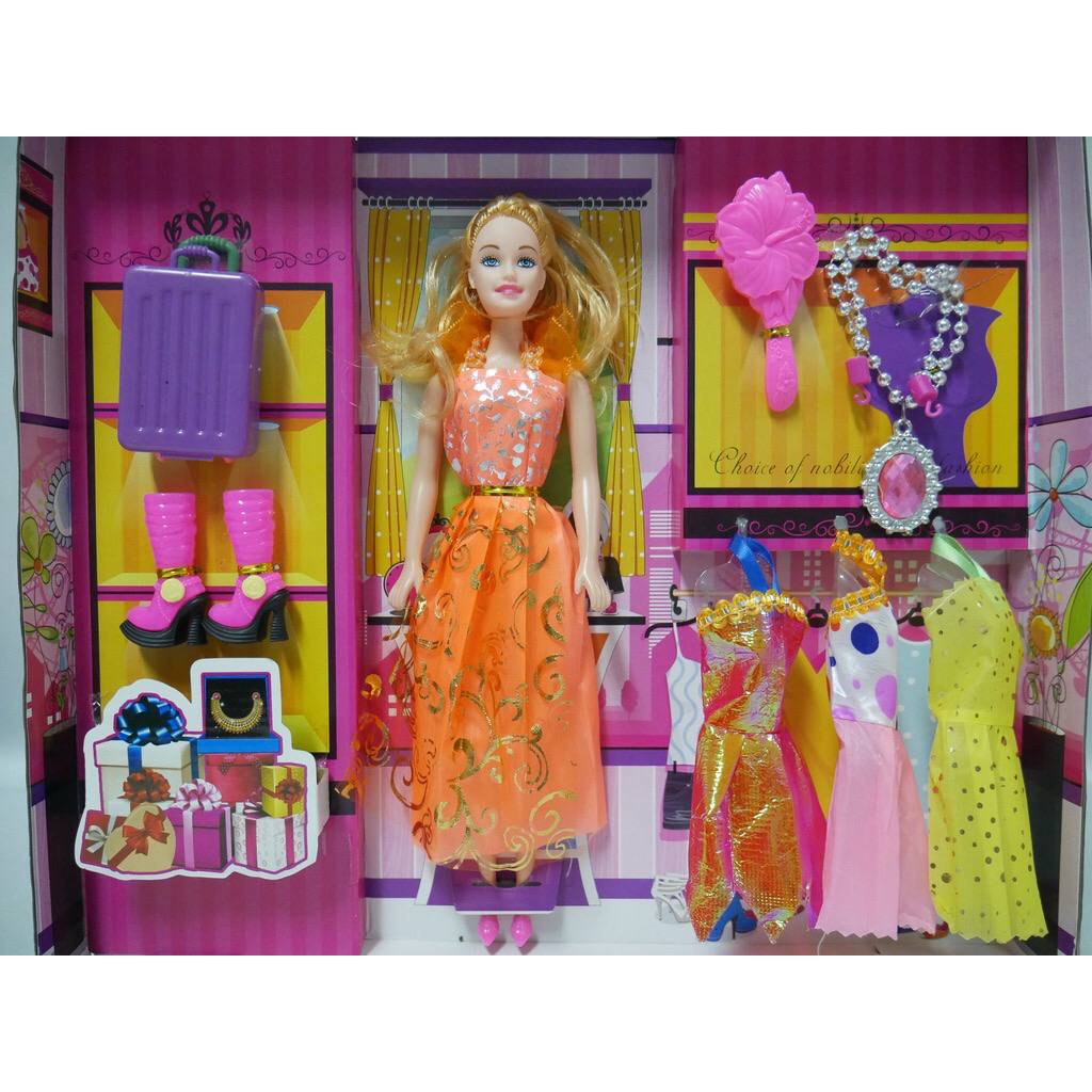 Boneka Kecil Cantik 1 Set Boneka Baju Ganti Boneka Banyak Aksesoris