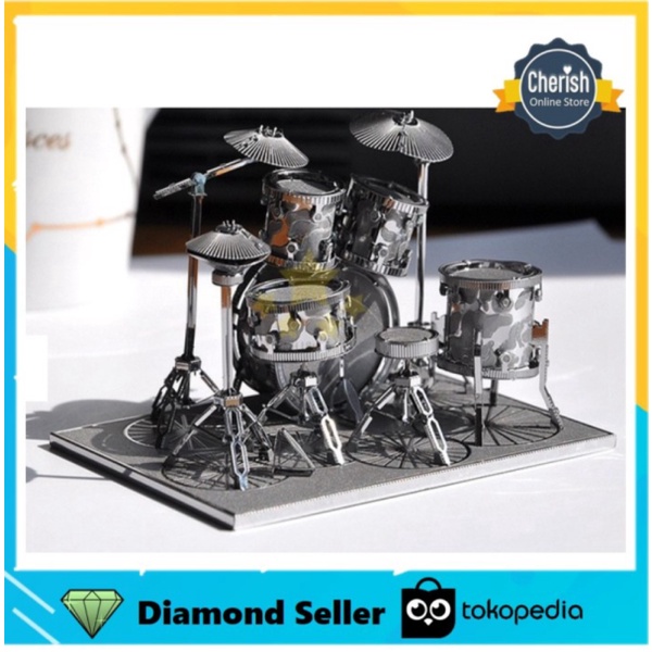 

Promo Metal Puzzle 3D SHELF DRUM Nano Puzzle Miniatur Alat Musik MB-090 Limited