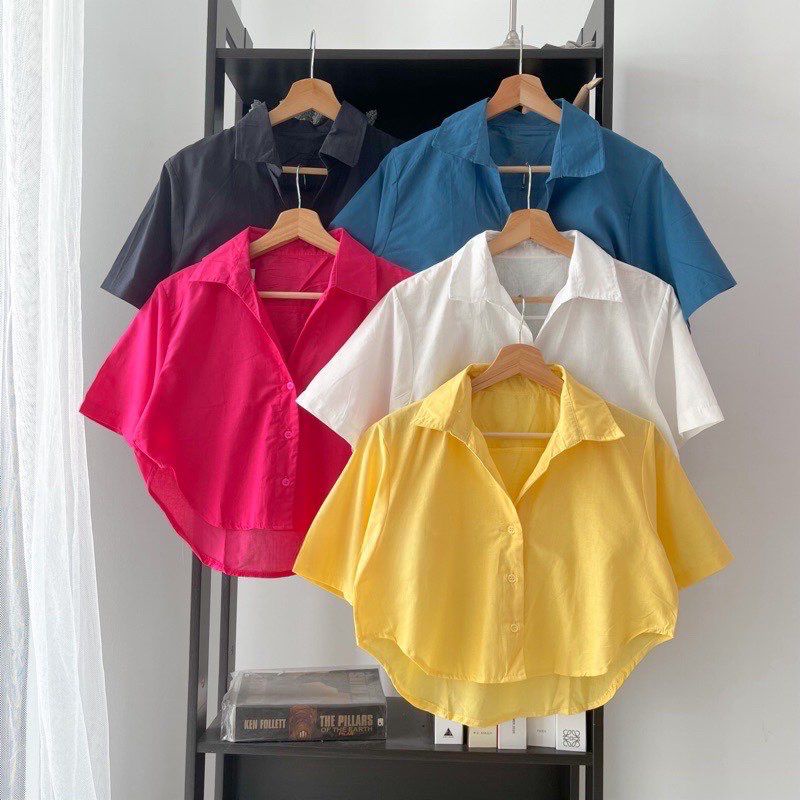 ANB - ZSO OOTD Kemeja Crop RESIA / BOLERO CROP KEMEJA BIGSIZE / Atasan kemeja Perempuan / Kemeja Cew