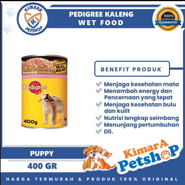 PEDIGREE KALENG PUPPY 400 GR MAKANAN BASAH ANAK ANJING WET FOOD PUPPY DOG FOOD