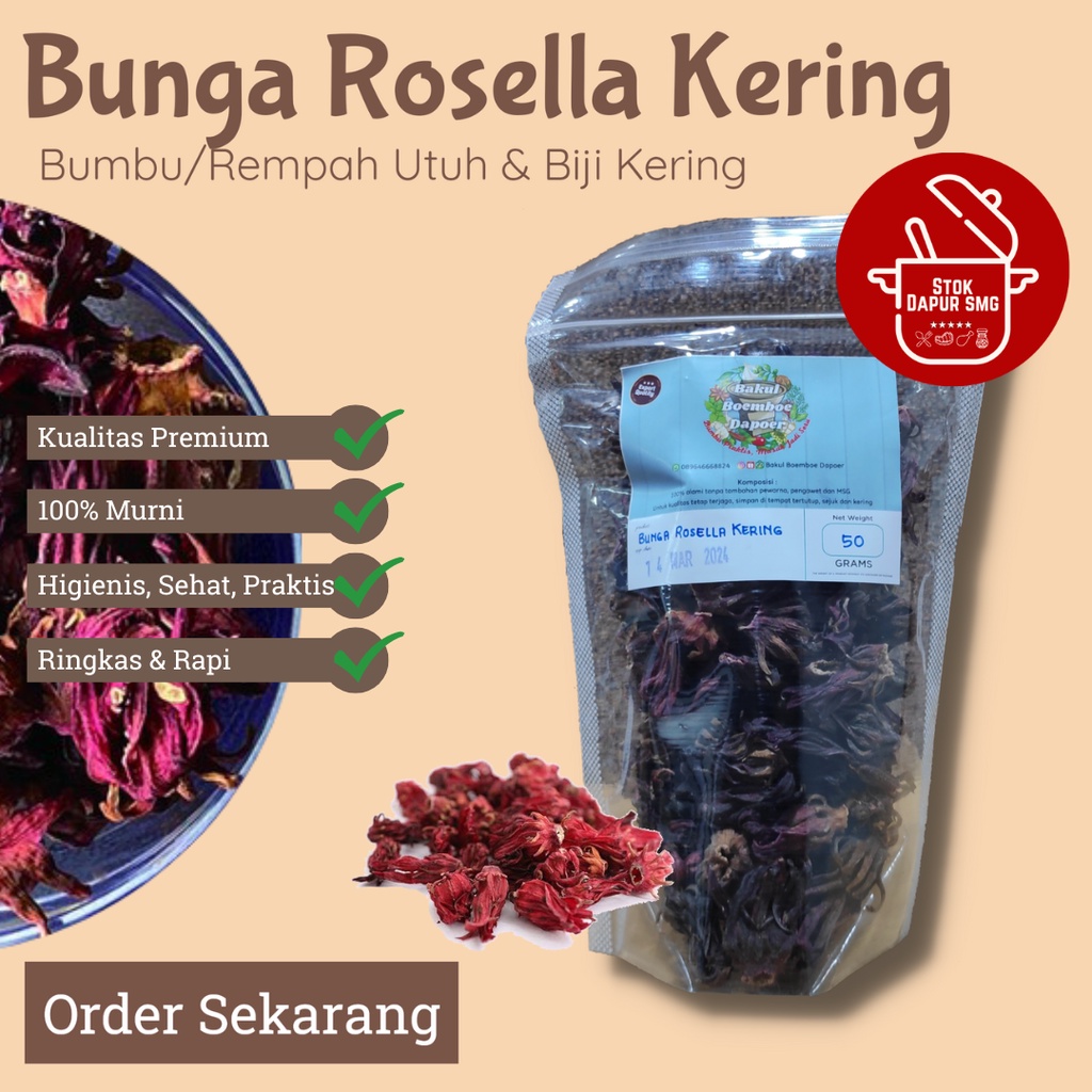 Jual Bahan Minuman Bunga Teh Rosella Rosela Merah Kering Dried Rosella 50gr Shopee Indonesia 5393