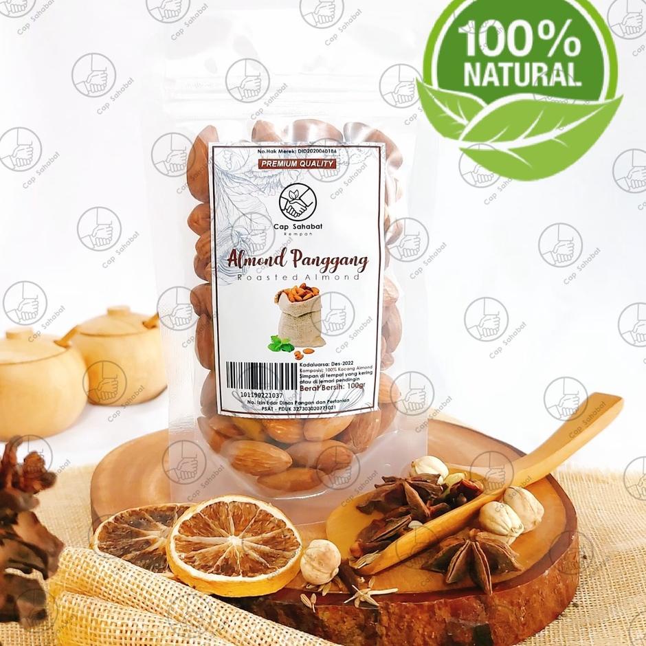 

KodeZz6Z0--100gr Kacang Almond Panggang / Unsalted Rosted Almond / Rempah / JSR 100% PREMIUM QUALITY