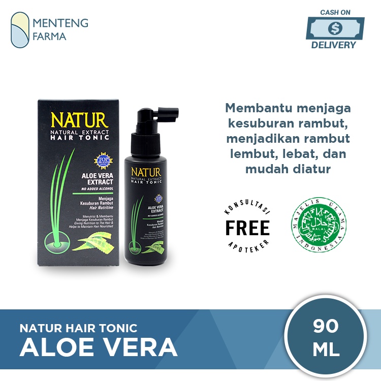 Natur Hair Tonic Aloe Vera Extract 90 ML - Vitamin Kesuburan Rambut