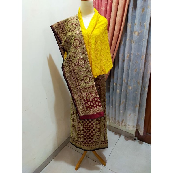 songket palembang gebeng berlian ori