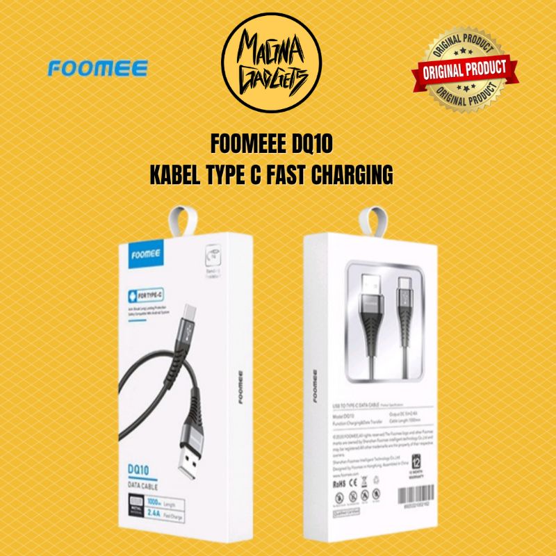 FOOMEE DQ10 Cable Charger TYPE-C Metal Fast Charging 1M