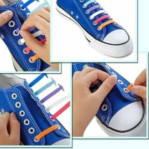 Premium Tali Sepatu Silikon Anak - Tali Sepatu Karet Anak Anak