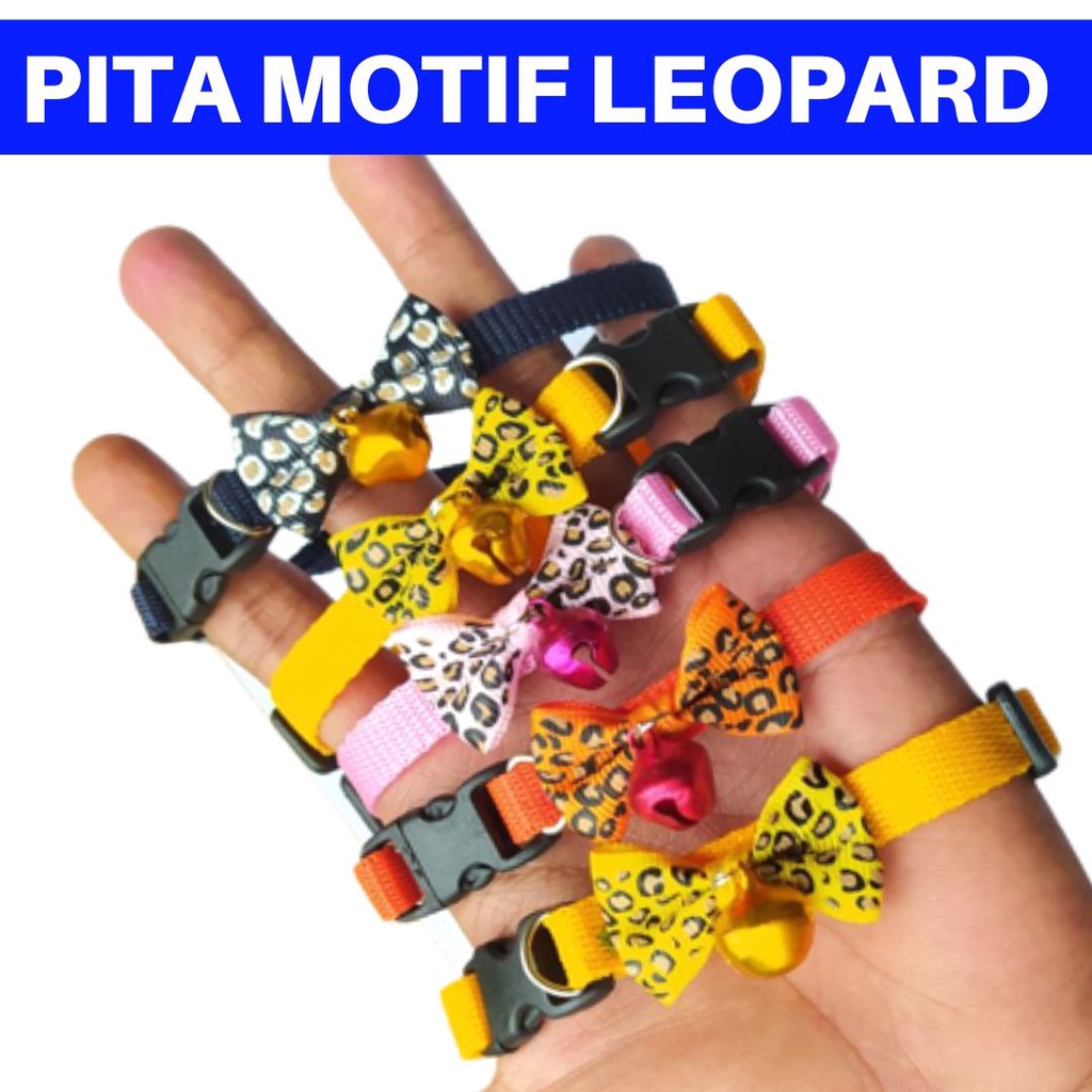 Kalung Kucing PITA LEOPARD Motif Lonceng Murah Lucu Aksesoris Untuk Anjing Cat Kelinci Colar Collar FEZONE