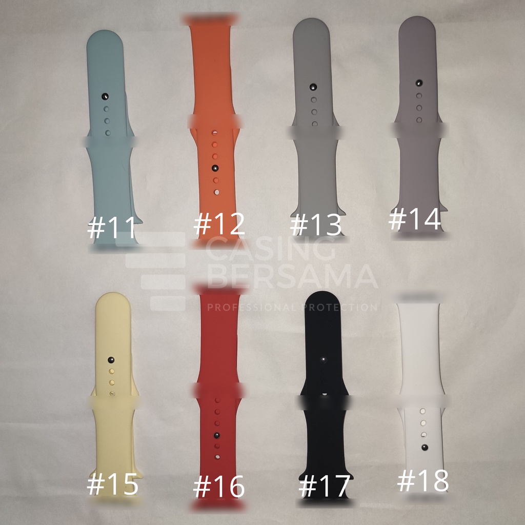 Soft Silicone Strap Untuk Watch Series 38 / 40/ 42 / 44mm S / M untuk  41 45mm strap Bahan Silikon Tali Jam