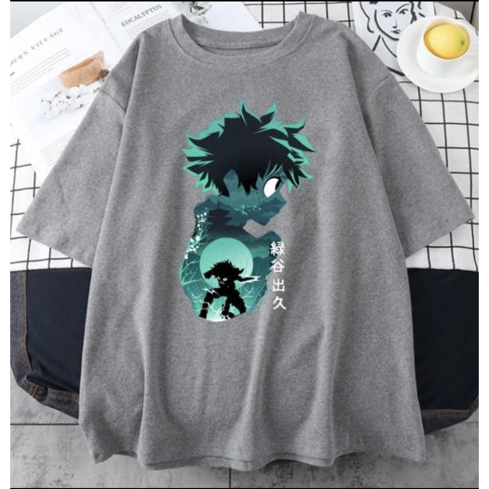 BRIGO Kaos Oversize izuku midoriya anime II Kaos Jumbo Size Pria &amp; Wanita II Kaos Oversize Print DTF