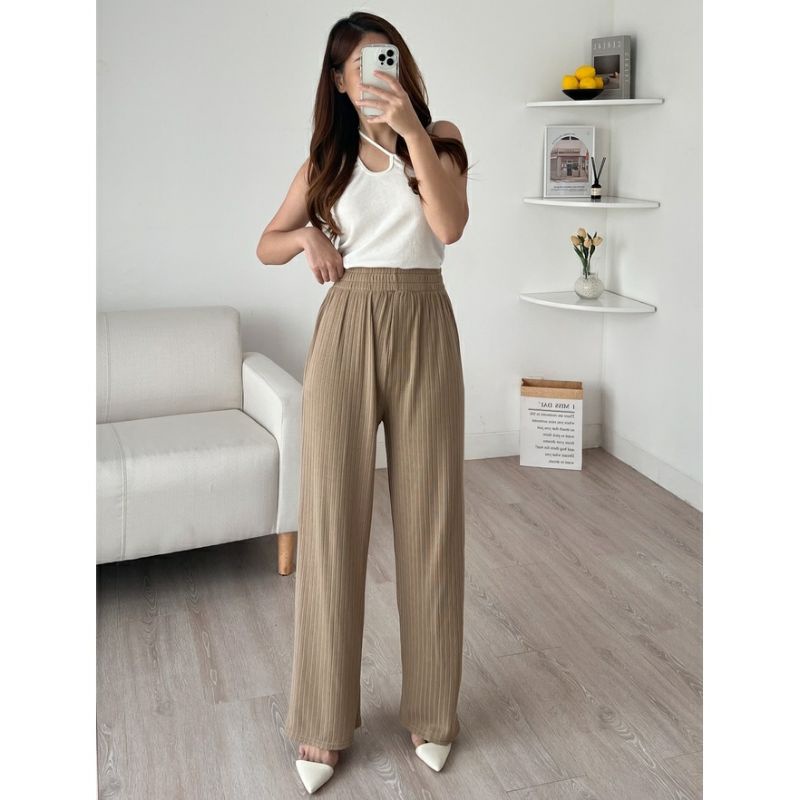 Meera Pants - Celana Kulot Knit Premium Long Cullot Pants Celana Panjang wanita Murah