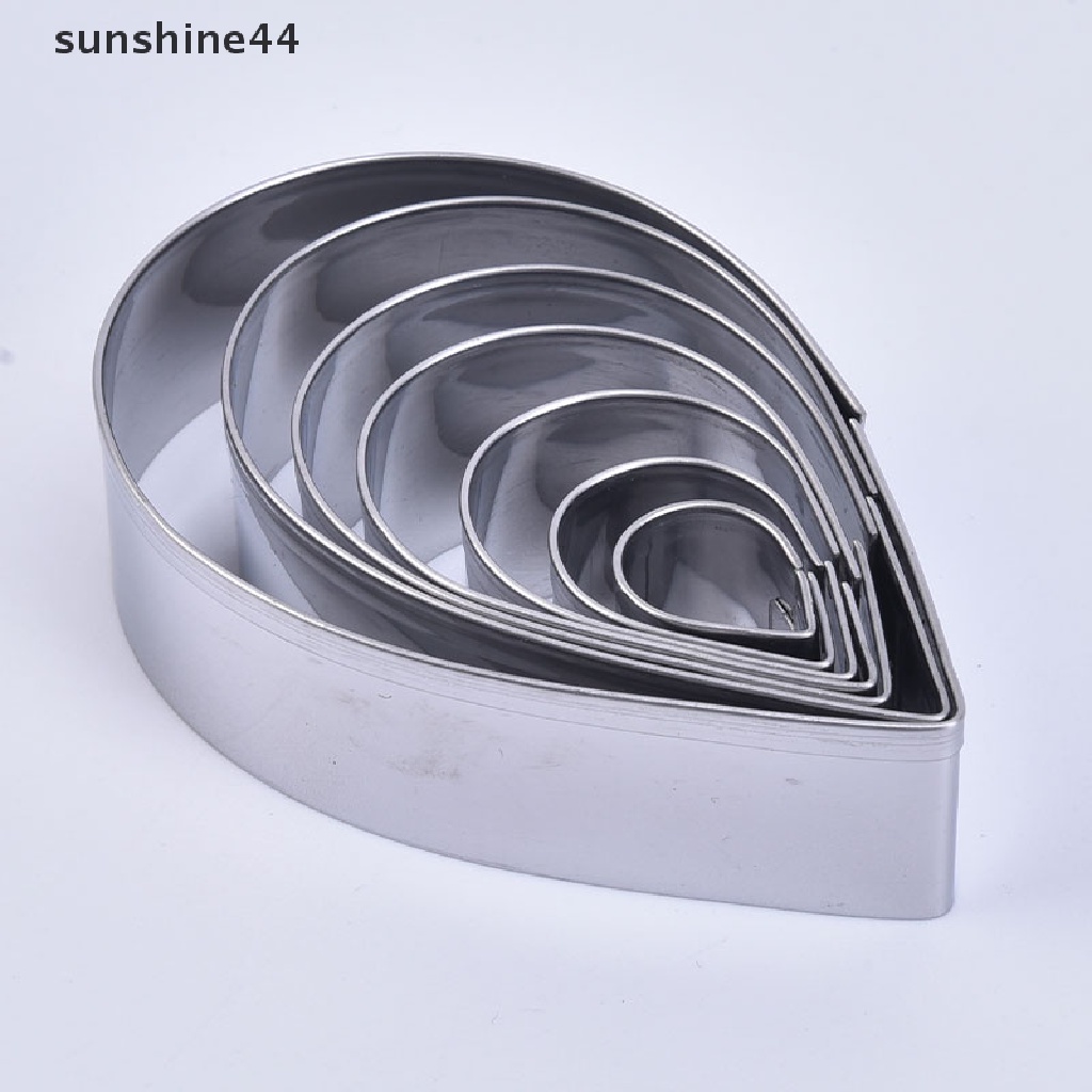 Sunshine 7PCS Cetakan Kue Mousse Bentuk Bunga / Hati Bahan Stainless Steel