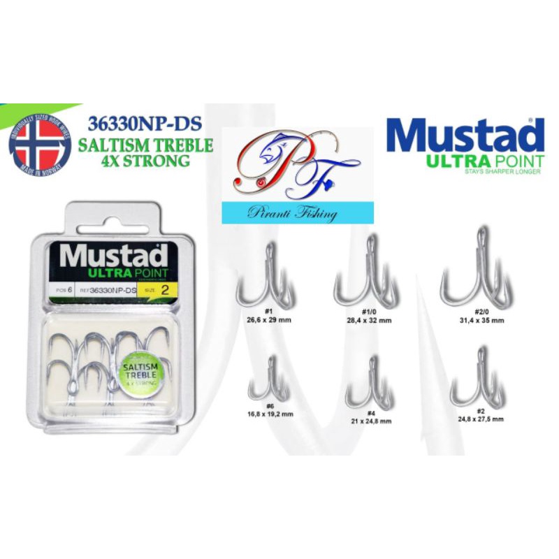 Treble Hook Mustad ultra point Saltism Treble 4x Strong