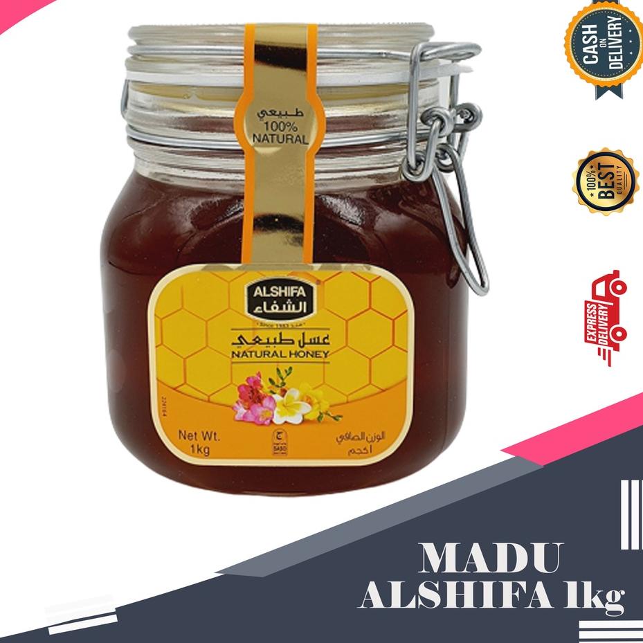 

Code1s6Rg--Madu Alshifa 1KG Impor Arab Saudi Kemasan Toples Kawat 1kg Original Al Shifa 1000gram Natural Honey