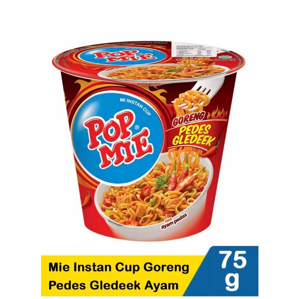 

Pop Mie Mi Instan Goreng Pedes Gledeek Ayam 75G