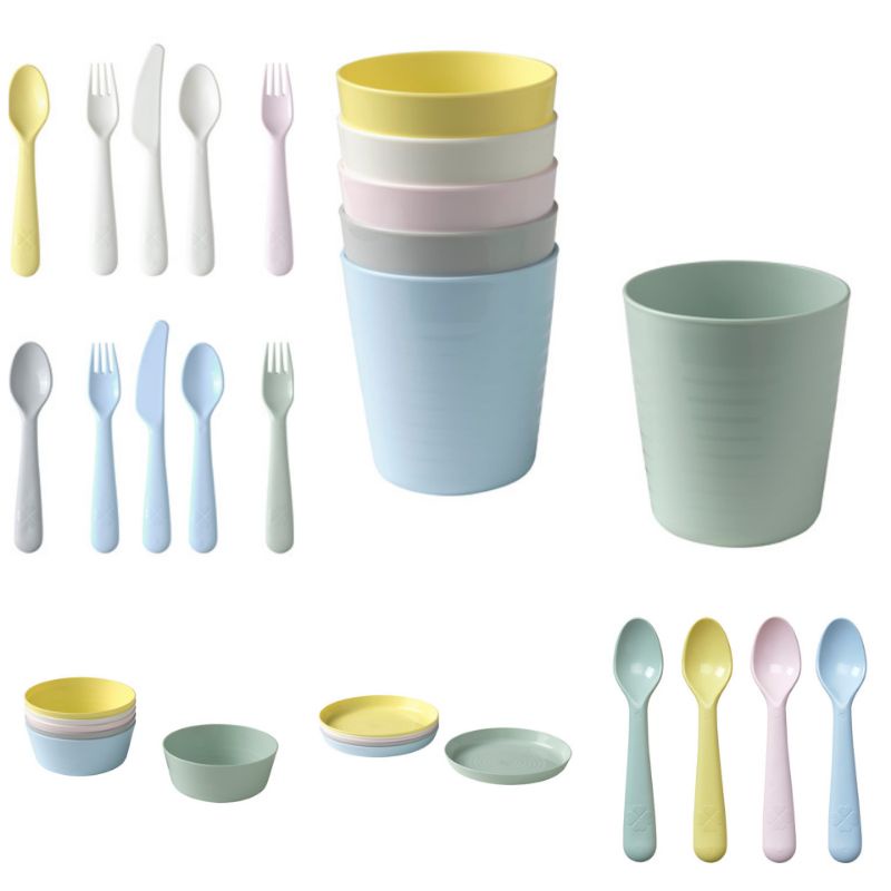 Kalas / mangkuk plastik / gelas plastik / piring plastik / sendok anak / alat makan set