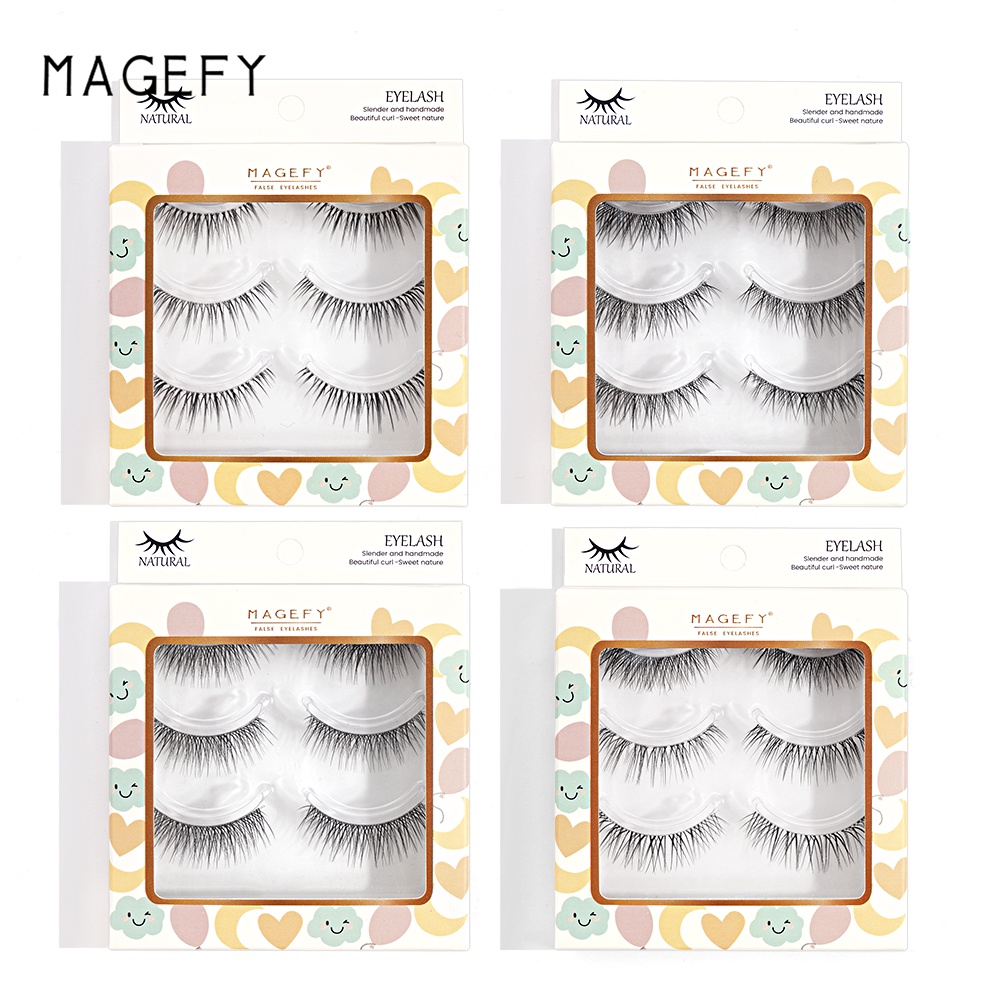 MAANGE Bulu Mata 3D Eyelash Extension Lembut 3 Pasang Bulu Mata Palsu Natural Bulu Mata Eyelash 7044