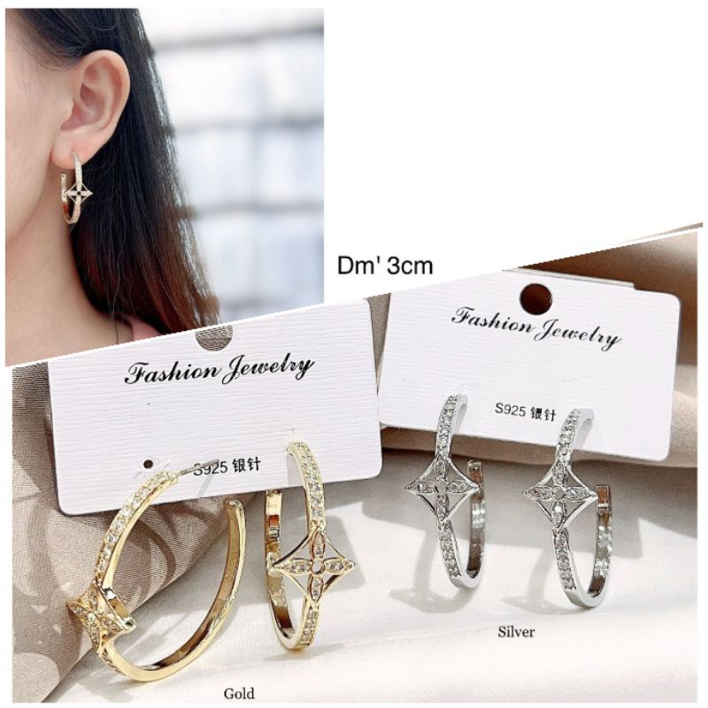 Anting Silver925 Full mata anting silver Anti Karat anti alergi anting premium blink blink ant-108