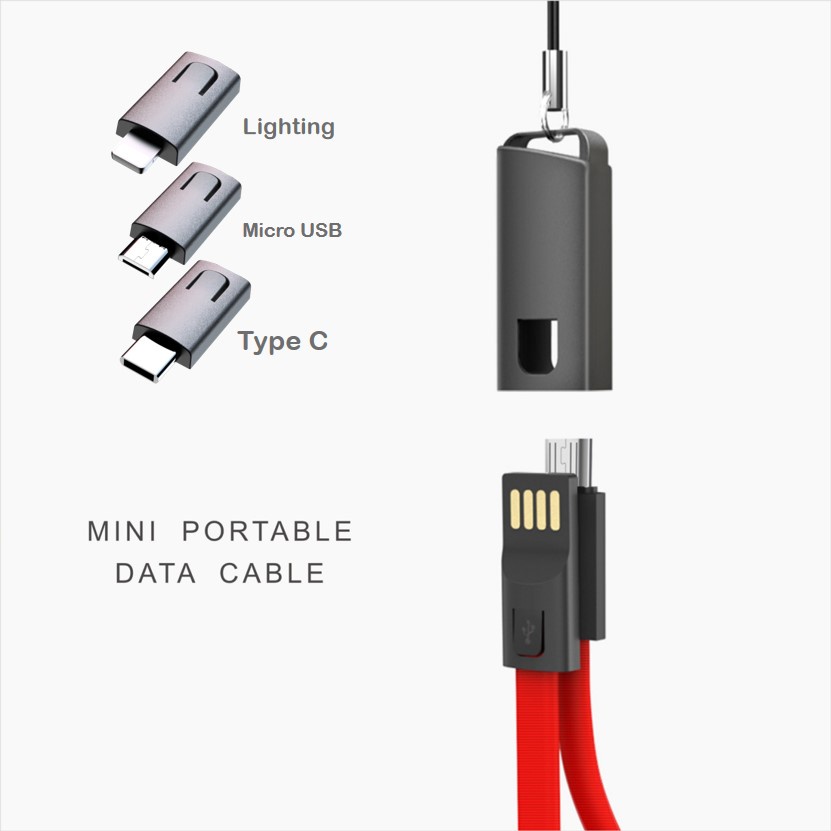 Charge Kabel Data Cable Charging Keychain Phone Lanyard