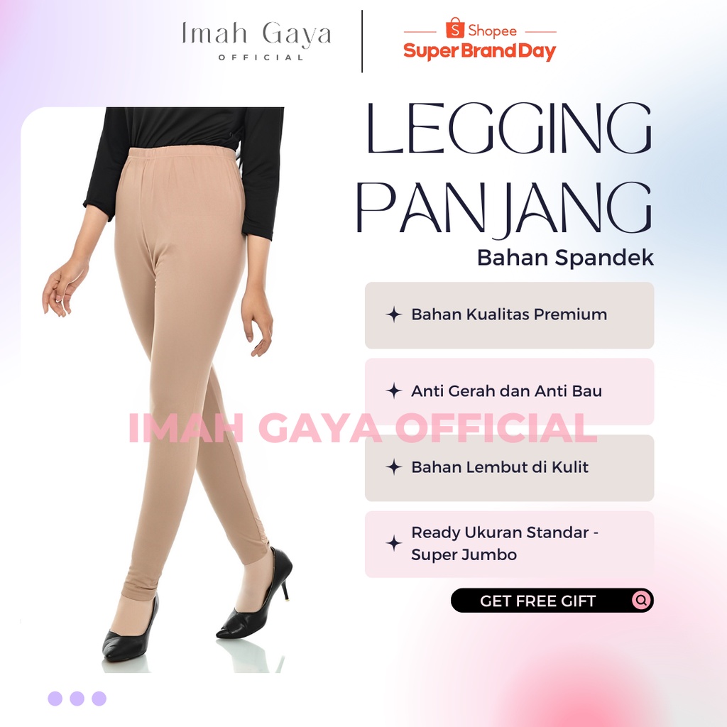 LEGGING PANJANG BAHAN LICIN SPANDEK PREMIUM LEMBUT UKURAN STANDART &amp; JUMBO