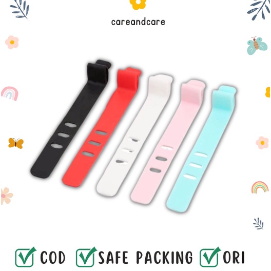 ❤ IJN ❤ Pengikat Kabel Silikon Tie Strap Wrap Perapih Kabel Charger Earphone Warna [PROMO]