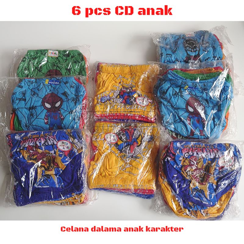 Celana dalam anak laki-laki karakter isi 6 pcs