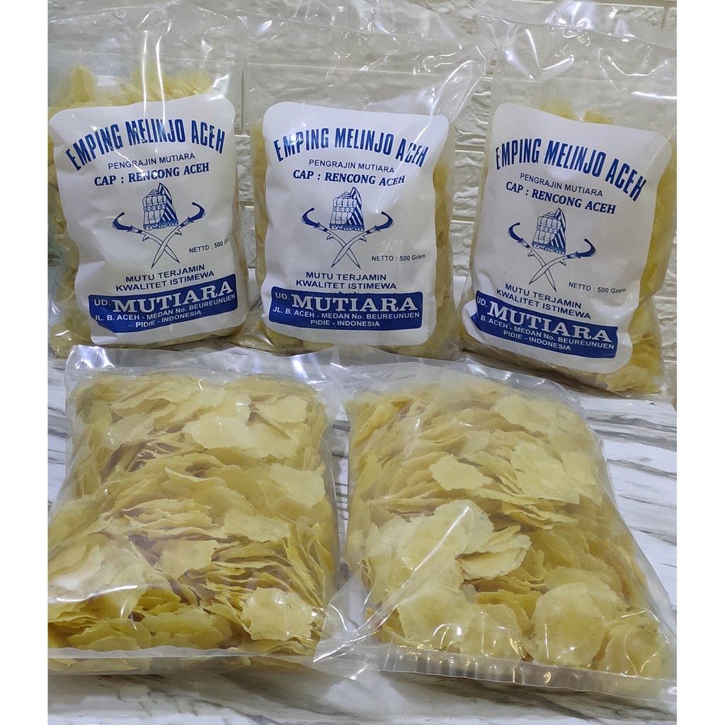 Emping Aceh Melinjo Mutiara Super Tipis Grade A Asli Khas Aceh - 500 gram