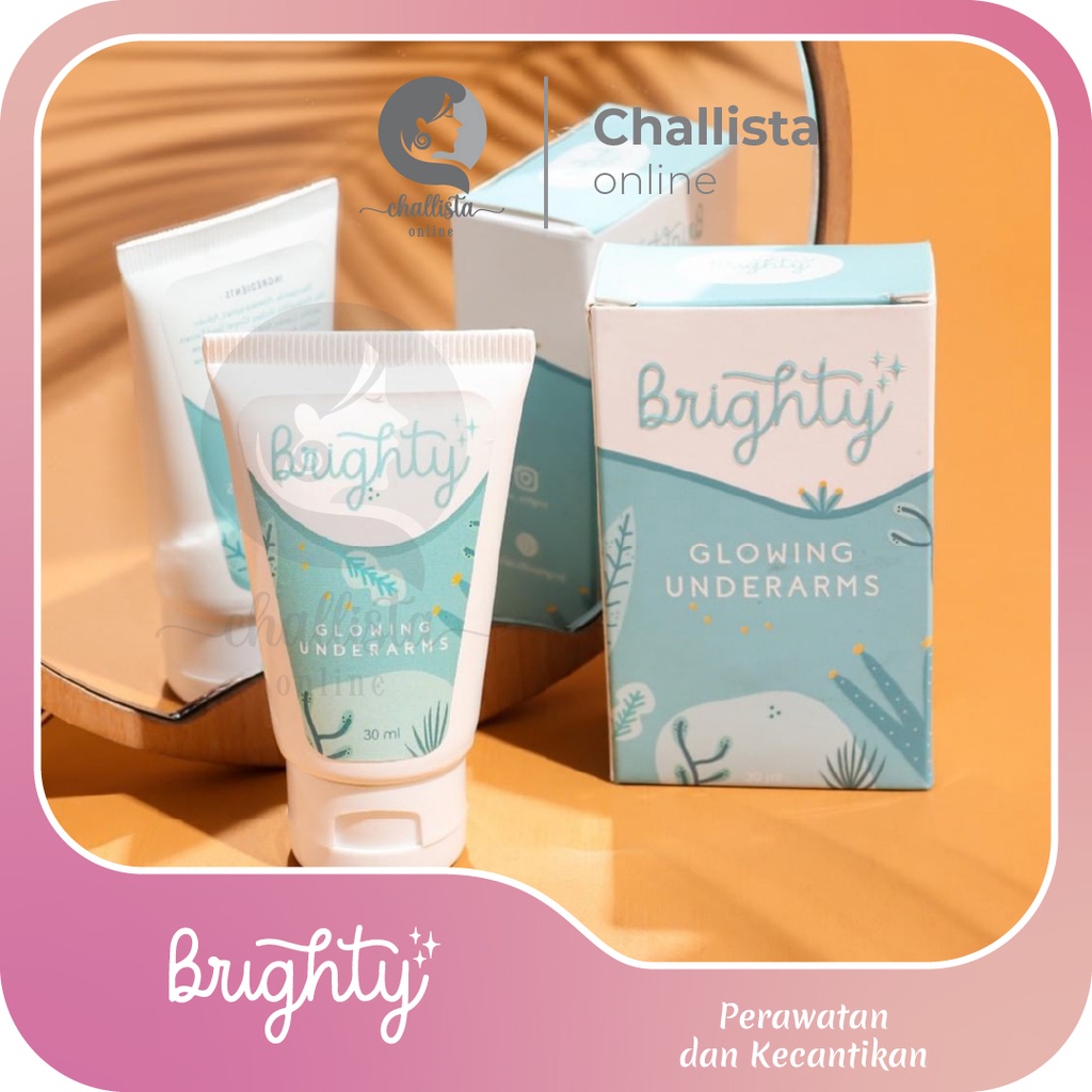 BRIGHTY glowing underarm pemutih ketiak lipatan paha alami mencerahkan underarms cream