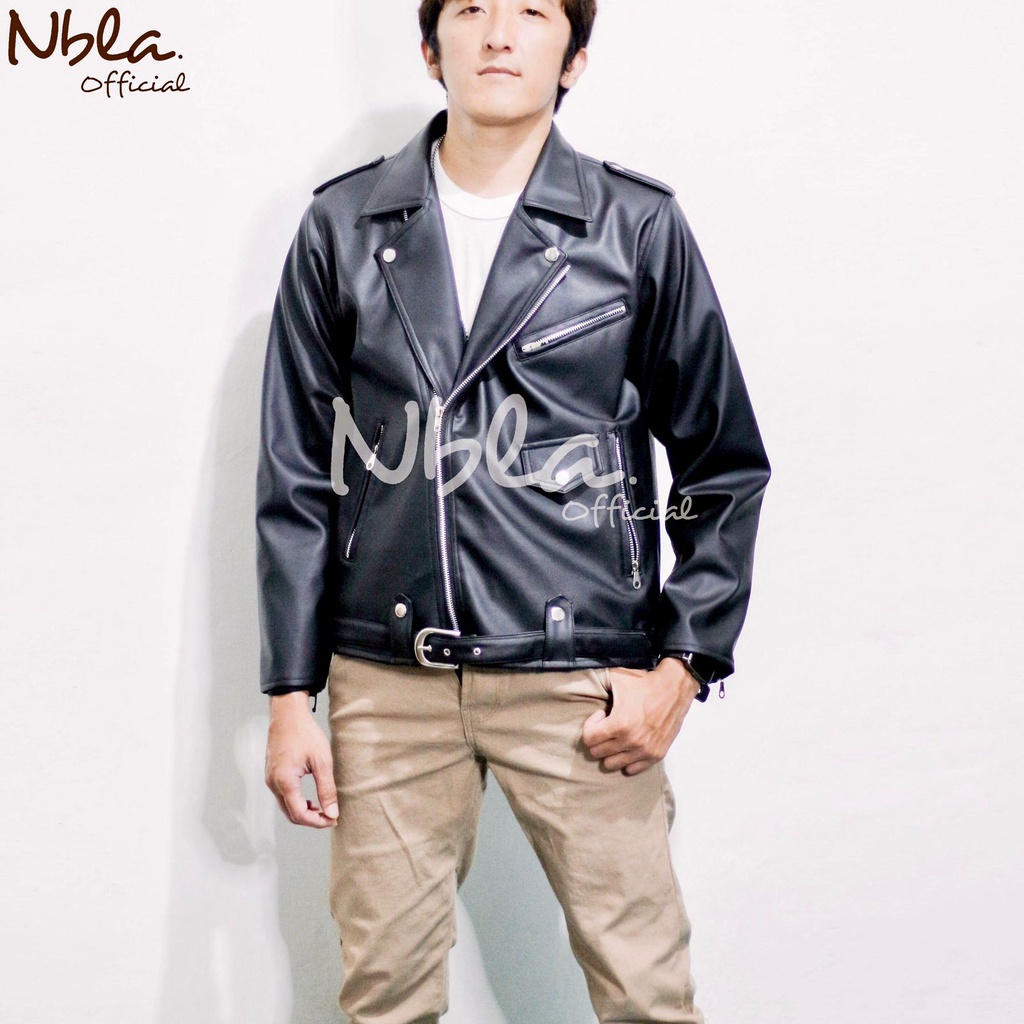 Jaket Ramones Pria Rock N Roll Cowok Bahan Semi Kulit Sintetis Viena Jacket Varsity Blazer Old Man P