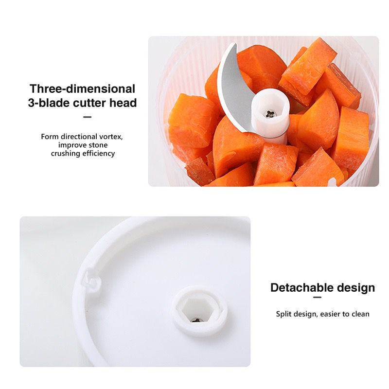 Blender Portabel Elektrik Tanpa Kabel / Mini Chopper 300 ml blender mini penggiling bumbu dan daging VIPOO V-3022