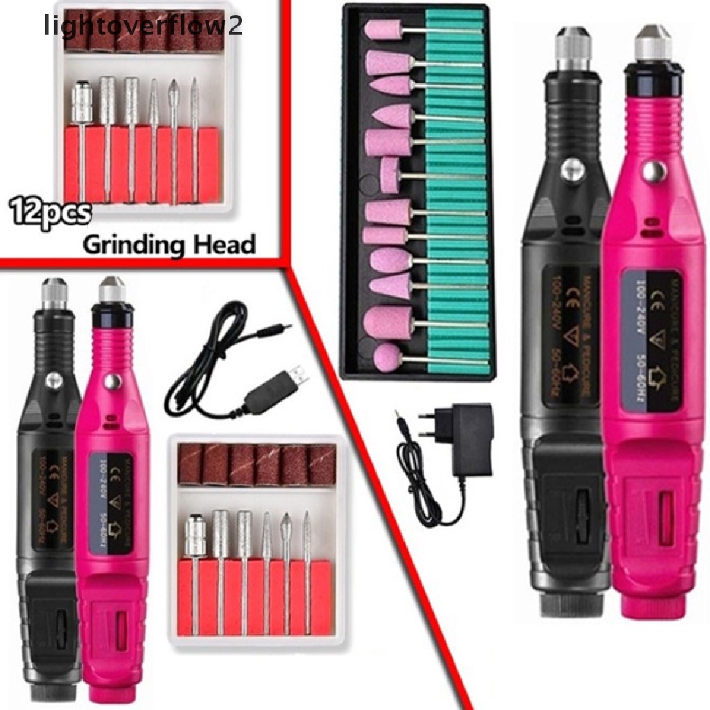 (lightoverflow2) Mesin Kikir Kuku Elektrik Portable Untuk Manicure / Pedicure