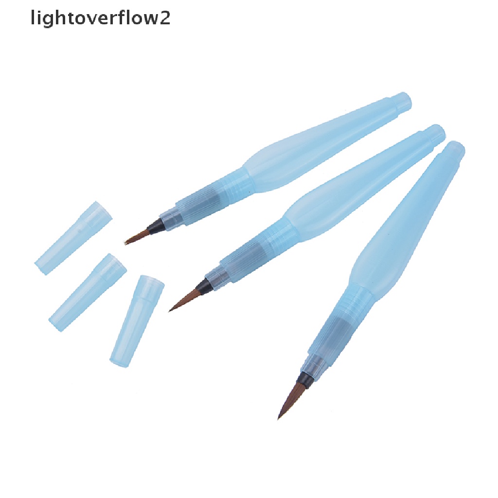 (lightoverflow2) 3pcs / set Kuas Lukis Cat Air / Tinta Kaligrafi Untuk Kerajinan Tangan (ID)