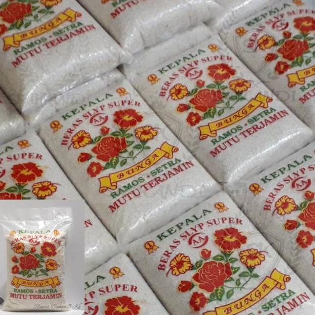 

Sudah READY.. Beras IR Ramos Bunga 5KG - medium - pulen KBZ