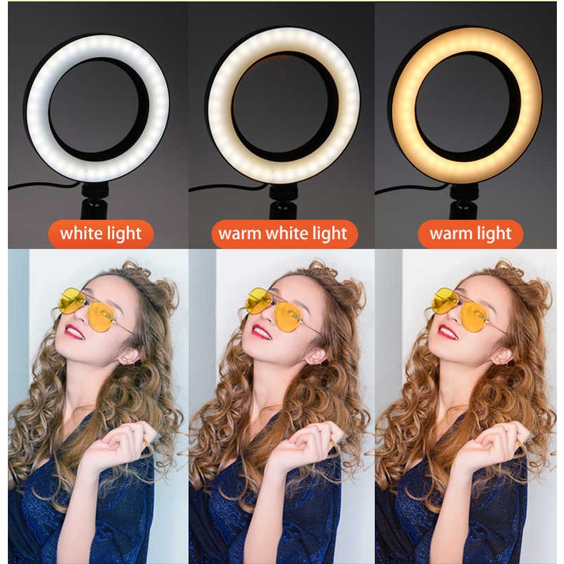 Lampu Ring ligh led 10 inch 27cm live triming tiktok shopee facebook instagram + holder penjepit hp  3 warna lampu - dinno.id