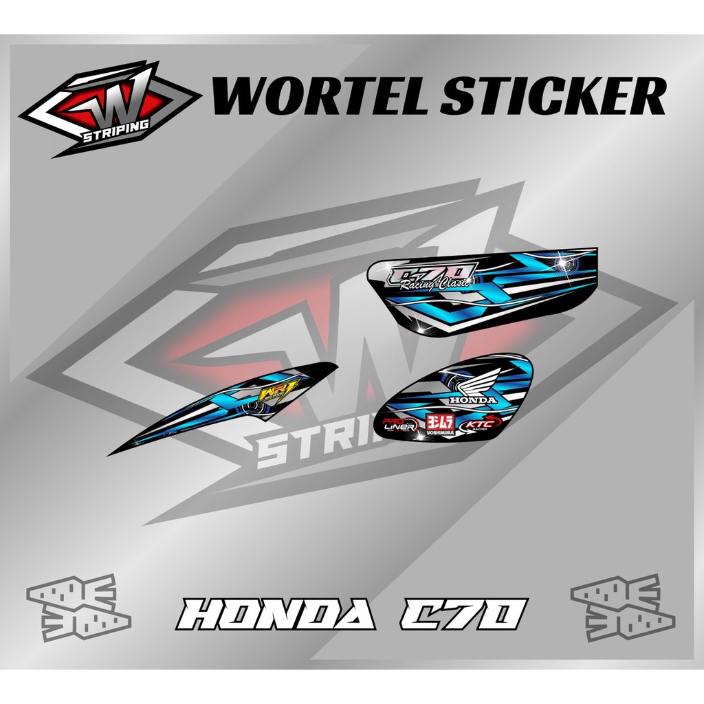 Striping C70-Stiker Hologram Decal honda C70 Racing Keren