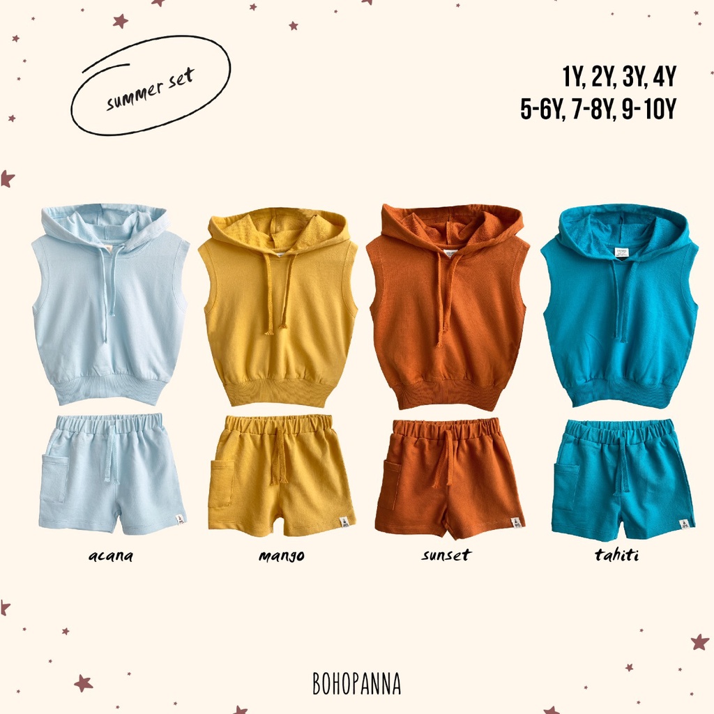 Bohopanna - Summer Set / Setelan Hoodie Anak Unisex