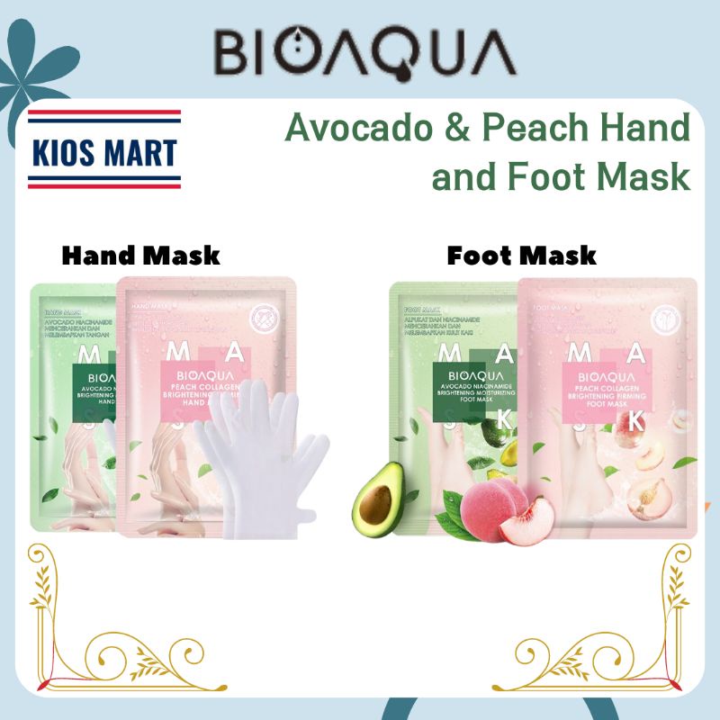Bioaqua Niacinamide Brightening &amp; Collagen Brightening Foot Mask | Hand Mask | Masker Kaki | Masker Tangan 35g