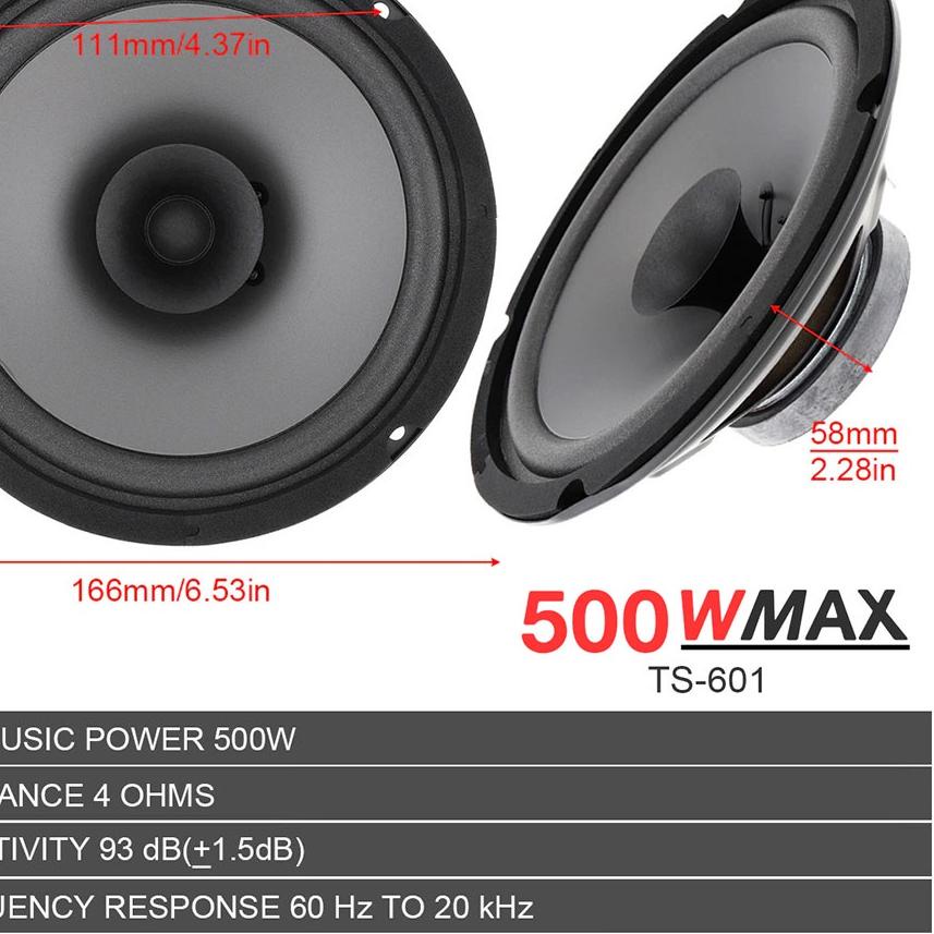 Terbaik.. Speaker Mobil HiFi 5 Inch 400W dan 6 Inch 500W 1pcs Subwoofer - AOVEISE TS-501