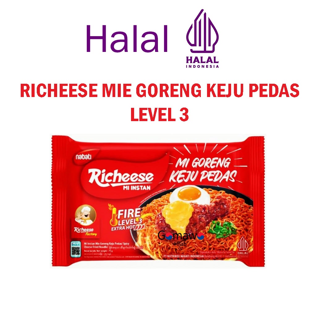 

MIE INSTAN RICHEESE MIE GORENG KEJU PEDAS LEVEL 3 HALAL