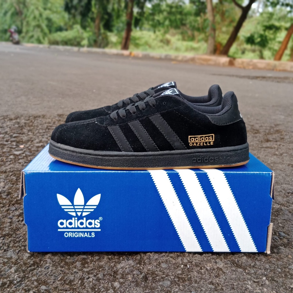 SEPATU SNEAKERS PRIA ADIDAS GAZELLE FULLBLACK PREMIUM / SEPATU KASUAL SPORTY / SEPATU SKATEBOARDING 