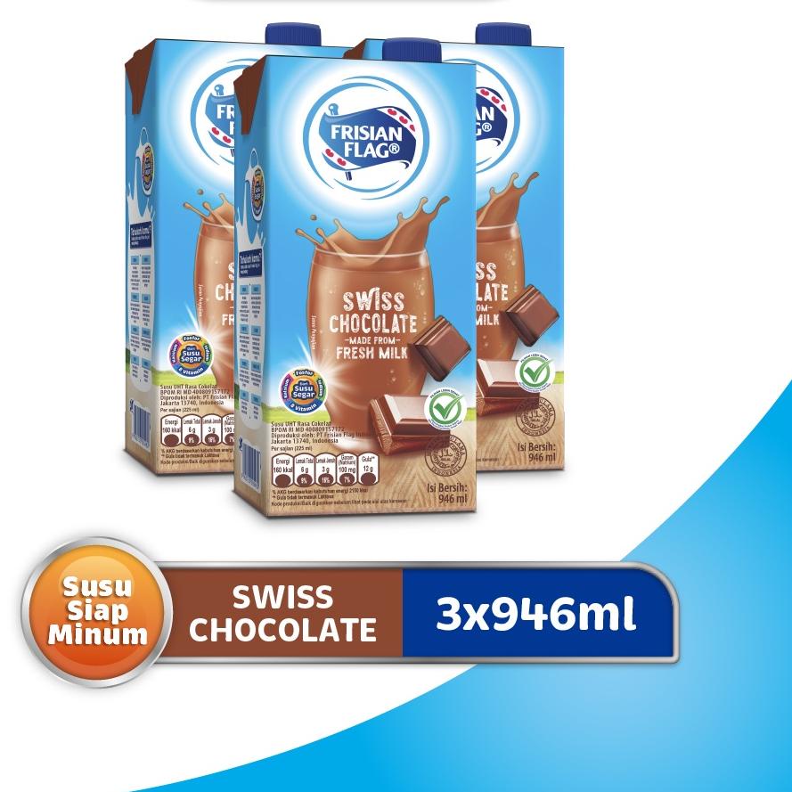 

↷ Frisian Flag Family UHT Swiss Chocolate 946 ml x 3 pcs ☚