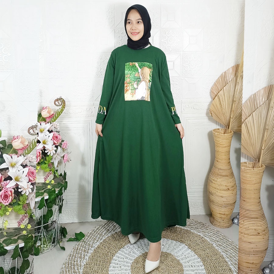 LONG PRDA DRESS WANITA BERHIJAB CANTIK MODERN OVERSIZE GAMIS JUMBO PEREMPUAN CARLINA FASHION