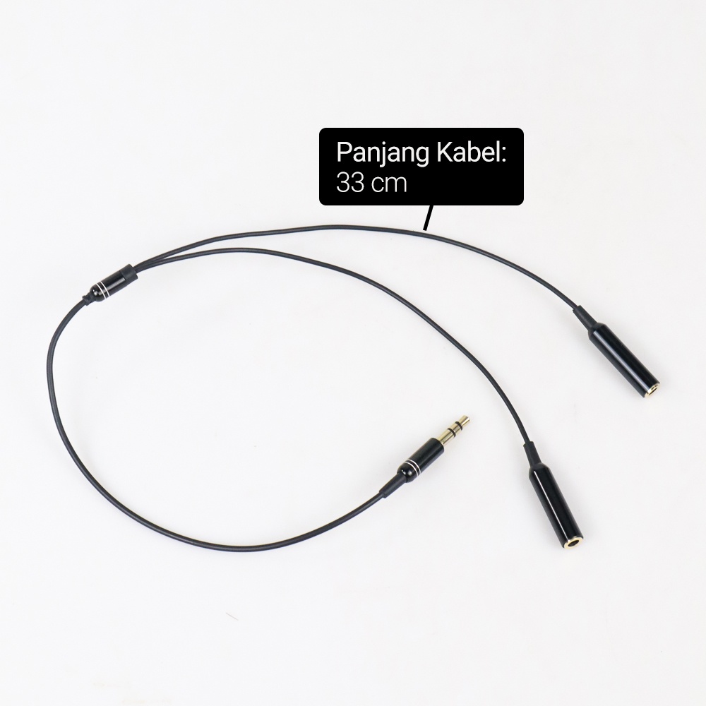 Kabel AUX Audio 3.5mm Male ke 2 x 3.5mm Female OMIP98XX HiFi