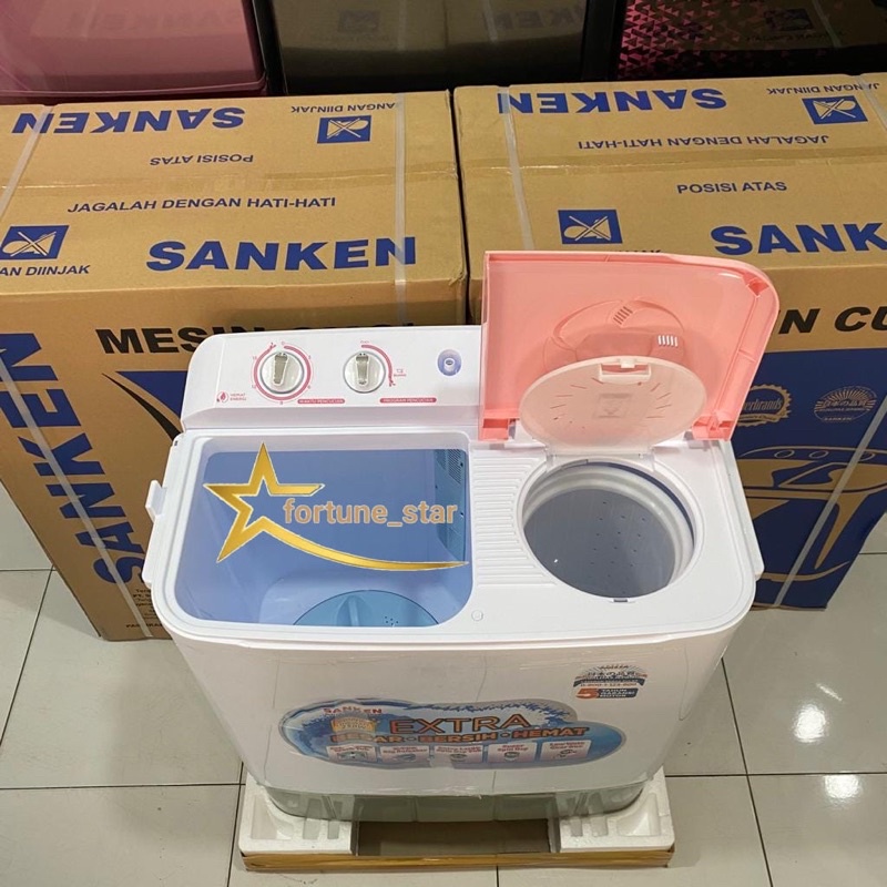 Mesin Cuci 2 Tabung Sanken 9Kg Tw-9110PK