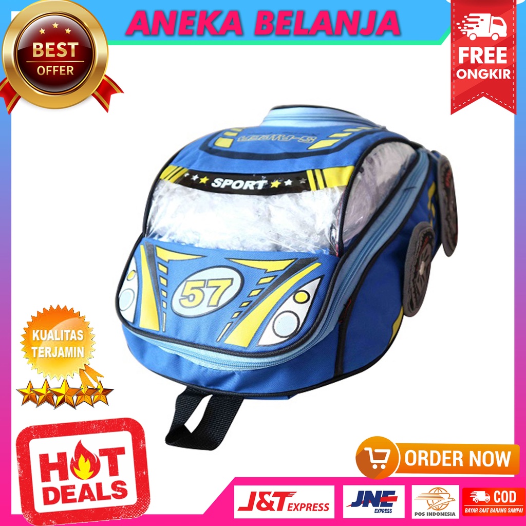 Tas Ransel Anak Sekolah Keren Bentuk Mobil Lucu Backpack TK SD PAUD Backpack Anak Murah Model Imut Unyu