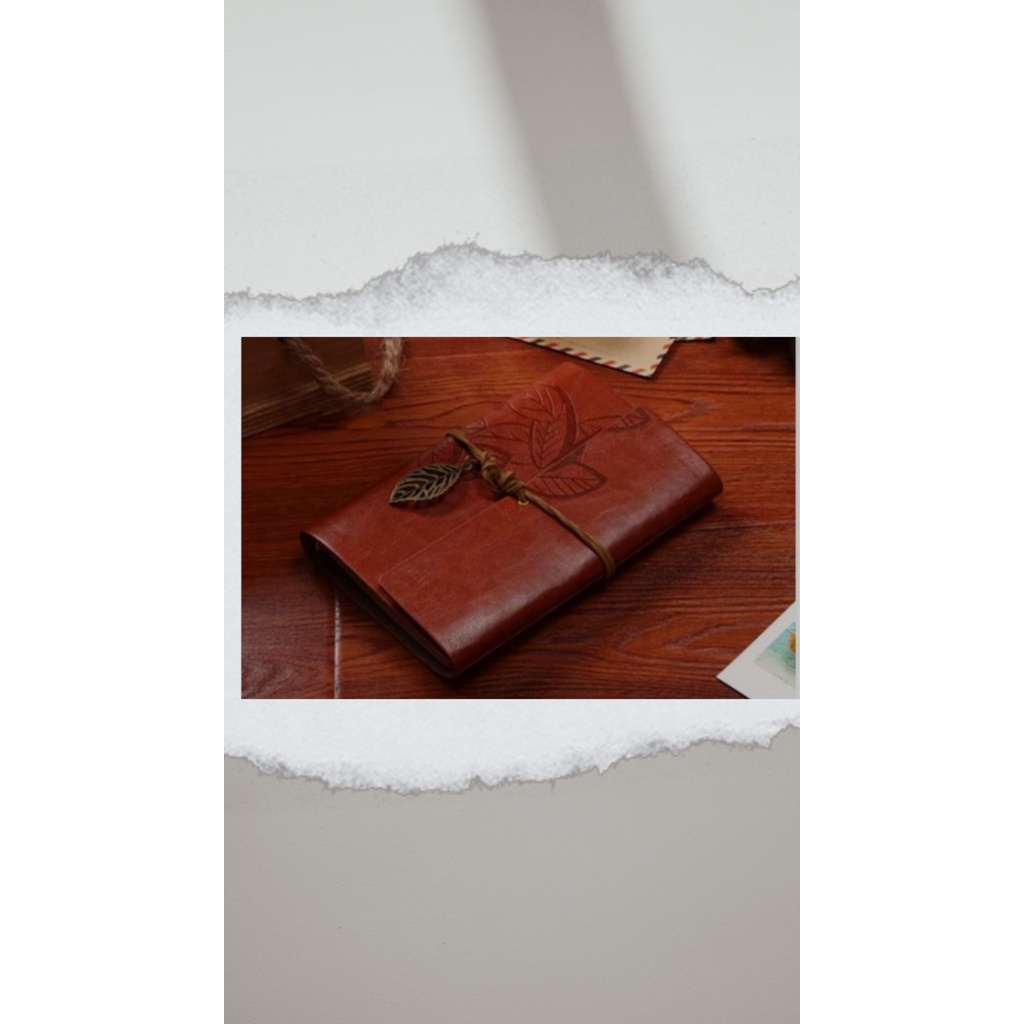 

Buku Catatan Diary Notebook A6 Aestetic Binder Cover Kulit PU Leather Retro Agenda Gaya Vintage Retro